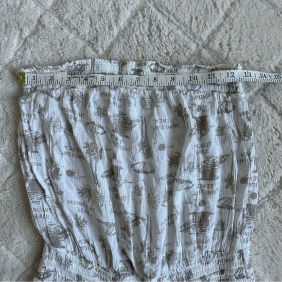 Aerie | Cream and Tan Palm Print Sleeveless Jumpsuit | Size Small - Picture 12 of 15